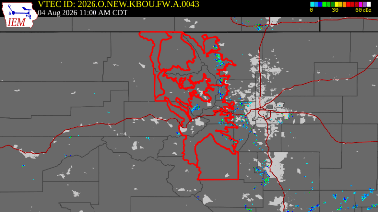 Red Flag Fire Warning Issued for Gilpin County & 5 Surrounding Counties, CO