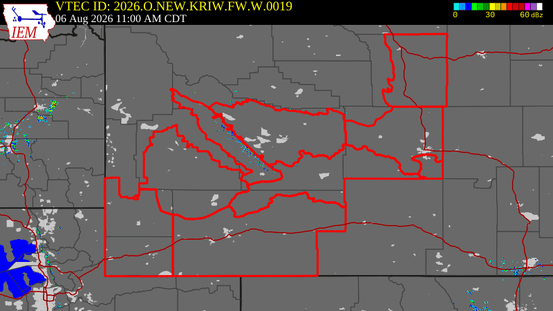 NWS active Red Flag Fire Warning boundary map for Riverton, WY