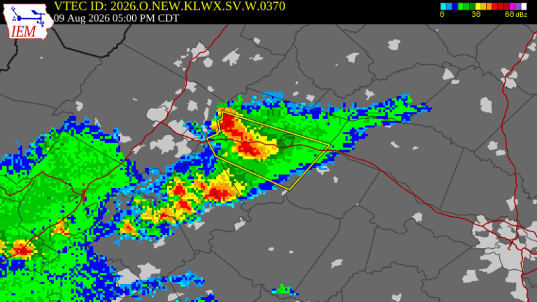 Severe Thunderstorm Warning Issued for Baltimore, DC