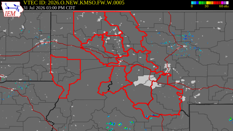Red Flag Fire Warning Issued for Missoula, MT