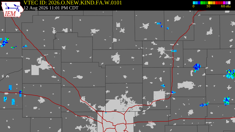NWS active Flood Warning boundary map for Howard County & Tipton County, IN