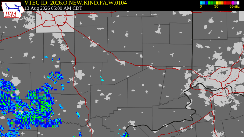 NWS active Flood Warning boundary map for Decatur County, IN
