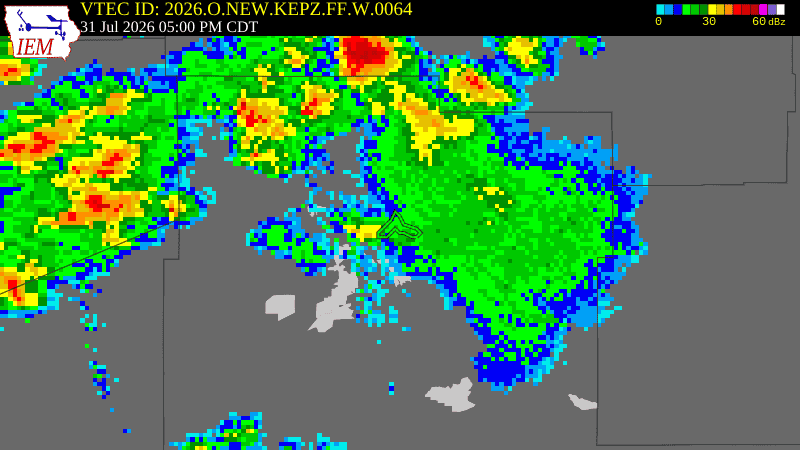NWS active Flash Flood Warning boundary map for Otero County, NM
