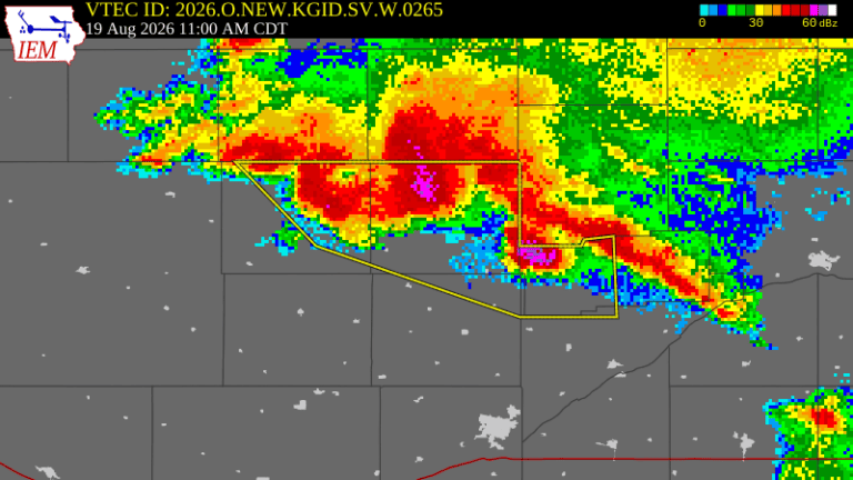 Severe Thunderstorm Warning Issued for Greeley County & 4 Surrounding Counties, NE