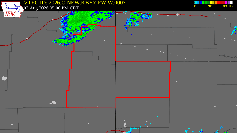 NWS active Red Flag Fire Warning boundary map for Billings, MT