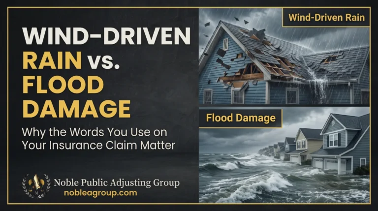 Wind-Driven Rain vs. Flood Damage: Why the Words You Use on Your Insurance Claim Matter
